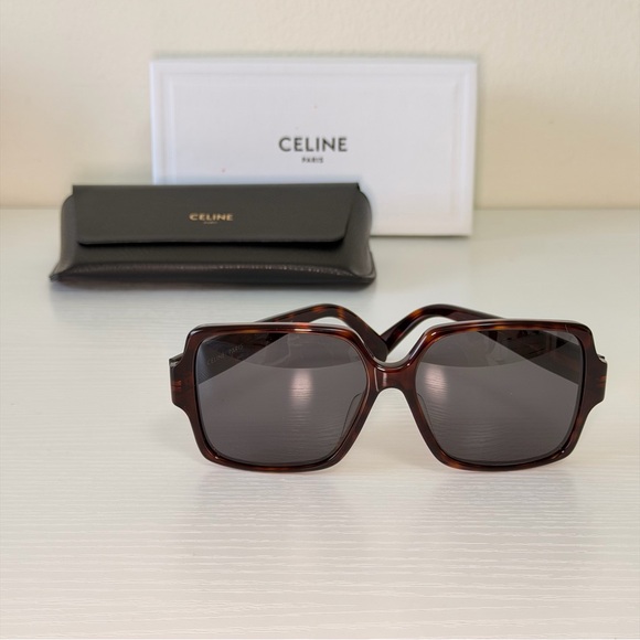 New! Celine Brown Triomphe Sunglasses with Gold Detail, CL40316U 52A, Authentic - Picture 7 of 11
